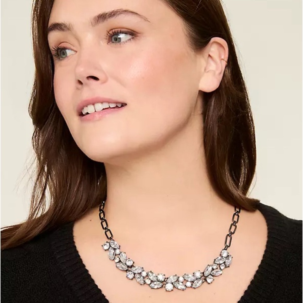 Hematite Imitation Stone Necklace. Nickel free. Plus size jewelry. New